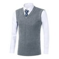 thumbnail image 4 of RMGVDSD Men's Sweater Vest Slim Fit V Neck Sleeveless Pullover Casual Warm Layering Men Sweater Vest Everyday Wear Outdoor Activities Soft Knit Sweaters, 4 of 4