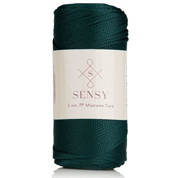 Sensy Premium 2mm 251 Yards Polyester Rope 100% Polypropylene Cord Macrame Cord 2mm Crochet Bag Cord Macrame Rope Crochet Thread Gift for Knitter (Forest Green)