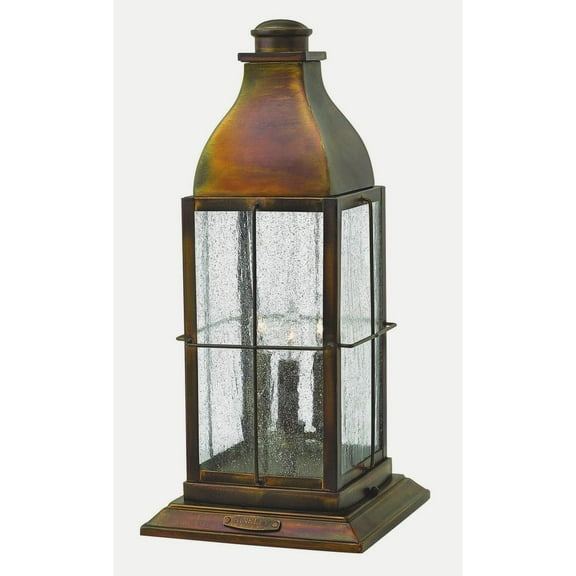 3 Light Large Outdoor Low Voltage Pier Mount Lantern in Traditional Style 9.75 inches Wide By 21.25 inches High-Sienna Finish-E12 Candelabra Lamp Base