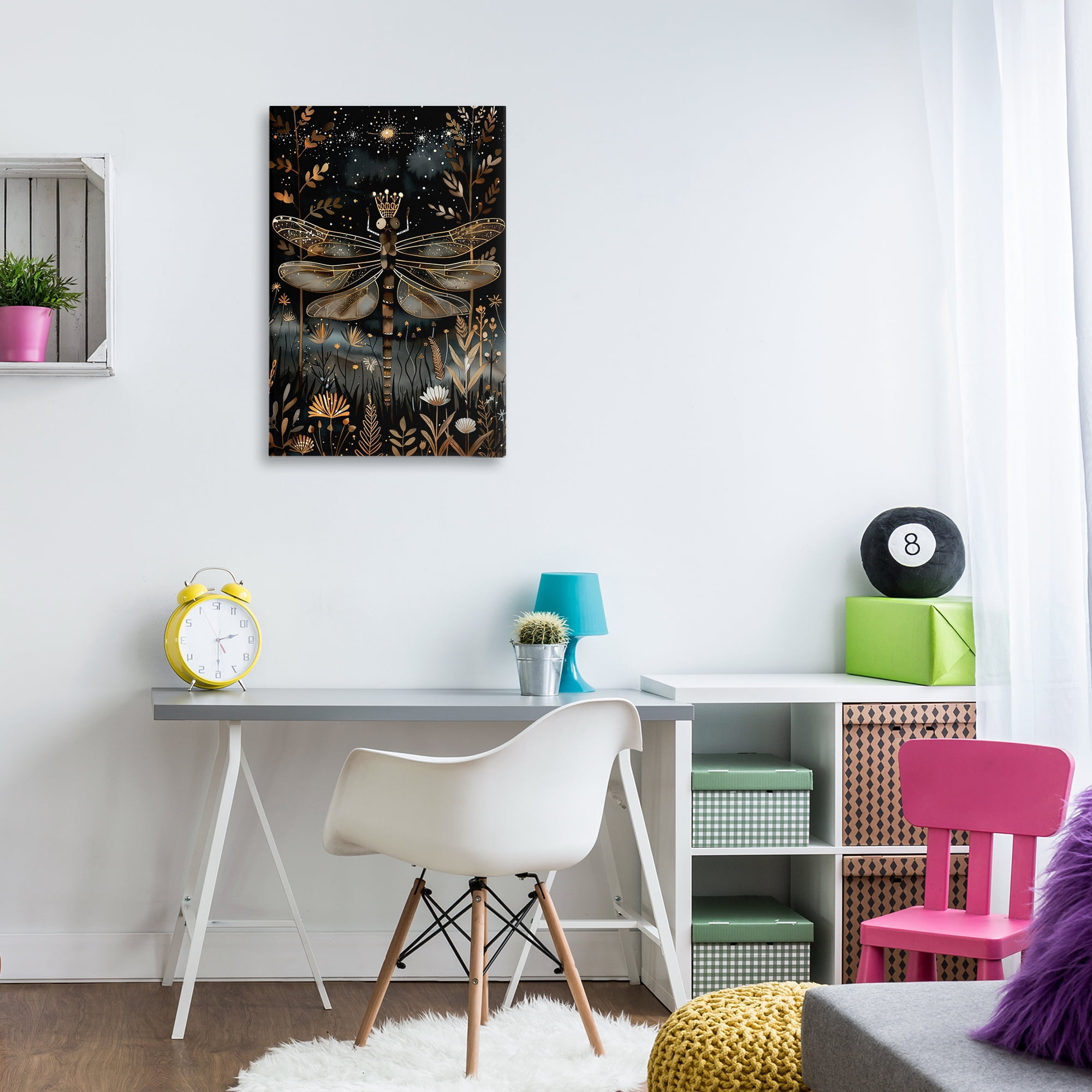 Stupell Industries Regal Gilded Dragonfly Animals & Insects Painting Gallery Wrapped Canvas Art Print Wall Art, 20 x 30