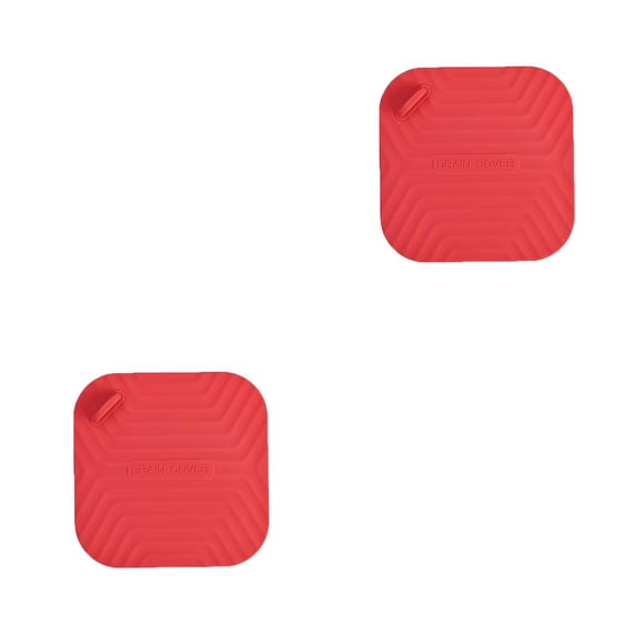 Injueey Cubierta de desodorante de drenaje de piso cuadrado baño bañera fregadero antiolor antideslizante almohadilla de sellado lavable Rojo 2piezas