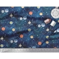 thumbnail image 3 of Soimoi Rayon Fabric Planet Galaxy Print Fabric by the Yard 56 Inch Wide, 3 of 3