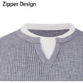 thumbnail image 4 of Men's Knit Pullover Sweater Notch Neck Long Sleeve Casual Ribbed Top, 4 of 8