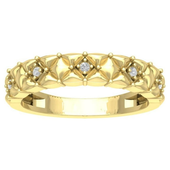 ARAIYA FINE JEWELRY 10K Yellow Gold Lab Grown Diamond Band Ring (1/20 cttw, D-F Color, VS Clarity), Size 7