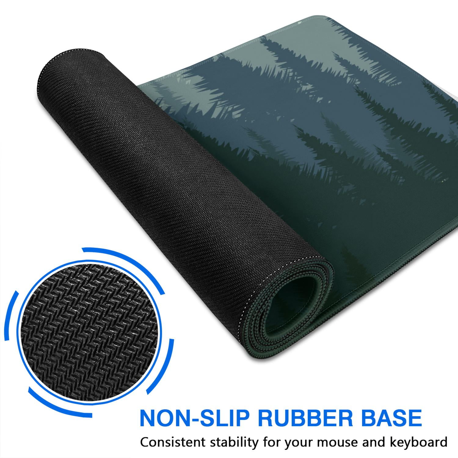 Stay Connected with Nature - Forest Pattern XXL Mouse Mat, Oversized, Non-Slip Desk Pad, Stitched Edges - Excellent for Gaming & Office Use (31.5 x 11.8inches)