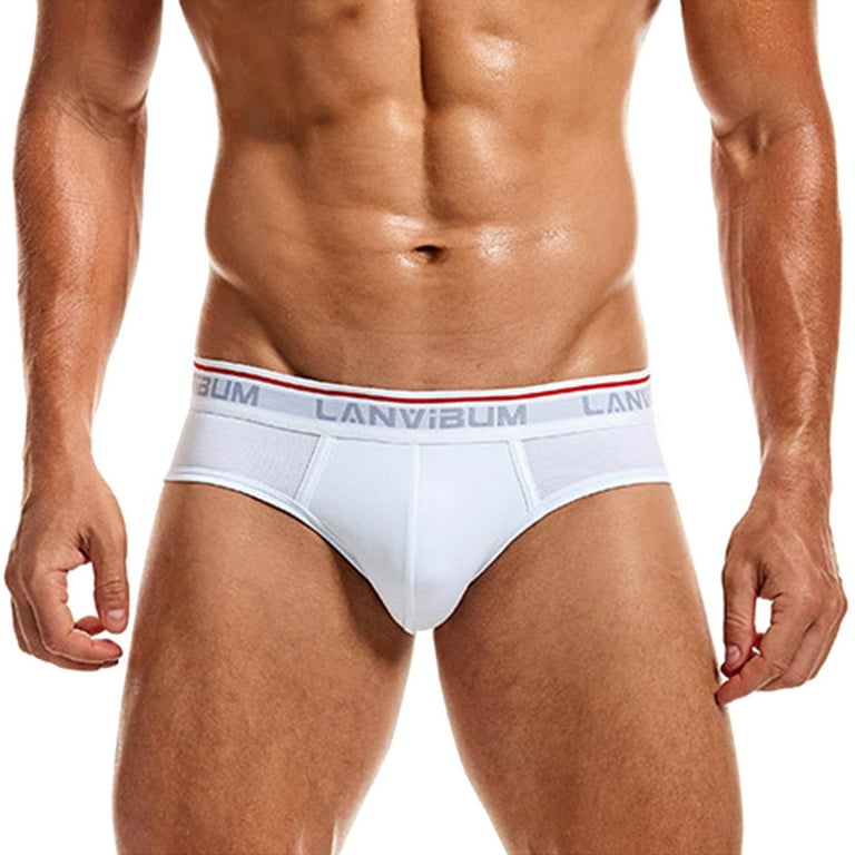 Aayomet Boxer Briefs Men's Brazilian Underwear Lace Pouch Bikini Under  Panties Half Back Coverage Mens Underwear,White M 