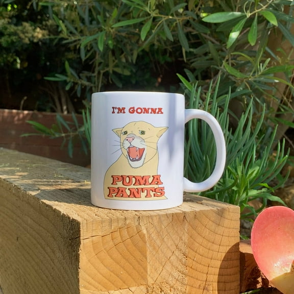 PUMA PANTS MUG - Funny Illustrated Ceramic Mug - Punny Animal Mug - Adult Humor Mug - Best Gift Ever - Gift For Everyone, Ceramic Mug 11Oz