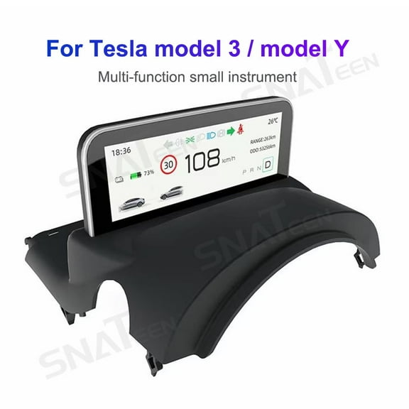 SNATEEN Car Digital Cluster LCD Screen Instrument Panel for Tesla model 3 / model Y Virtual Cockpit Speedometer Dashboard Upgrade Universal Fit Car Accessories