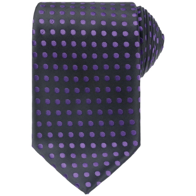 CORBATA DE PUNTOS PARA HOMBRE INSPIRE CHIC, CORBATA AUTOATADA DE 3.1" DE ANCHO, CORBATA DE SATÉN PARA BODA, CLÁSICA AZUL MARINO CON PUNTOS ROJOS, TALLA ÚNICA