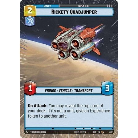 Star Wars: Unlimited Shadows of the Galaxy Common Rickety Quadjumper #332 (Hyperspace FOIL)