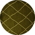 thumbnail image 1 of Ahgly Company Indoor Round Oriental Yellow Industrial Area Rugs, 3' Round, 1 of 4