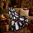 thumbnail image 3 of Whimsical Ghostly Celestial Garden Scene Flannel Blanket, Spooky-Cute Halloween Gift for Teens, Soft Cozy Home Decor for Bedroom and Living Room, 3 of 9