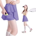 thumbnail image 2 of Krdevn Girls Tennis Skirt with Built In Shorts and Ball Pocket Elastic Waist Athletic Skort,13-14 Years, 2 of 5