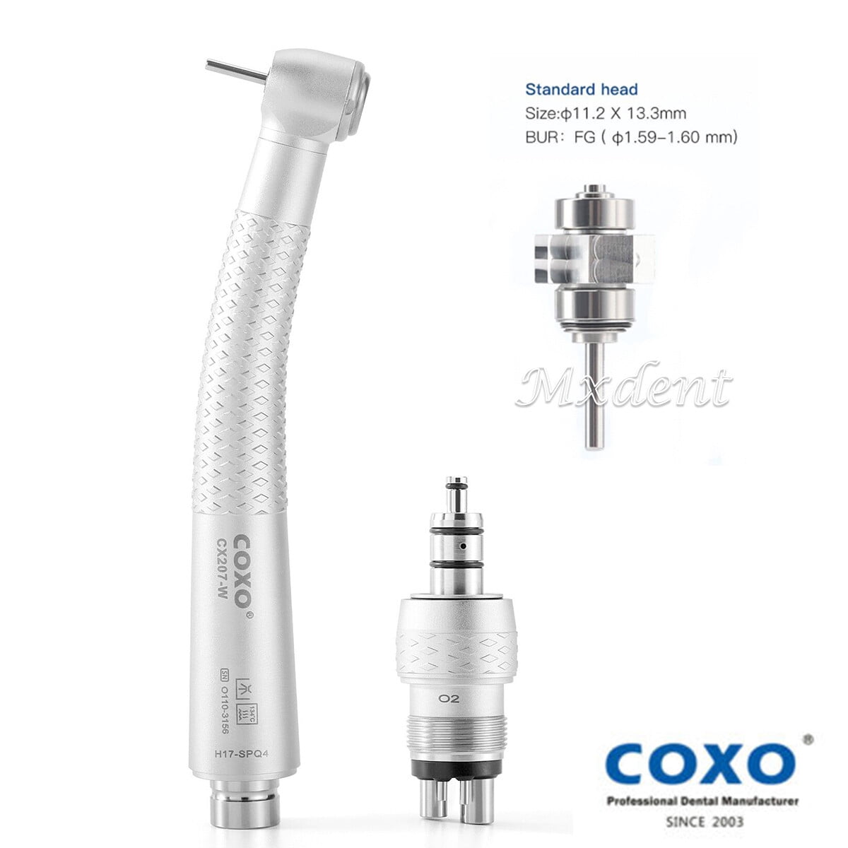 Dental Low-Speed Handpiece With Contra Angle & Straight Nosecone – E-Type 4-Hole Air Motor For Lab & Clinical Use 9 thumbnail image