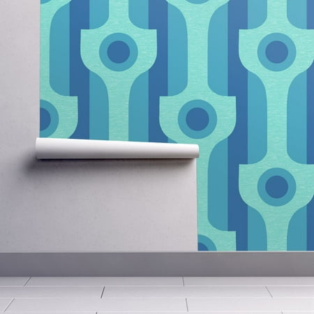 - Peel-and-Stick Removable Wallpaper Mod Modern Modernist 50S 60S Blue