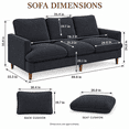 thumbnail image 3 of Doyolan 89.8" Corduroy Sofa,3 Seater Sofa Couch with Extra Deep Seats, Comfy Upholstered Couch for Living Room,Black, 3 of 5
