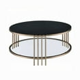 thumbnail image 2 of Abio Coffee Table, 35 Inch, Round Sintered Stone Top, Black and Gold, 2 of 5