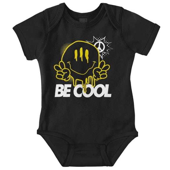 Be Cool Three Eyed Happy Face Smile Romper Boys or Girls Infant Baby Brisco Brands NB