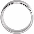 thumbnail image 2 of Platinum 8mm Polished Comfort-fit Beveled Edge Band With Satin Finish Size 9 Ring for Women and Men, 2 of 2