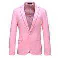thumbnail image 3 of Jackets for Men, Casual Solid Lapel Long Sleeved Button Business Wedding Suit Jacket with Pockets, Men's Jacket, 3 of 4
