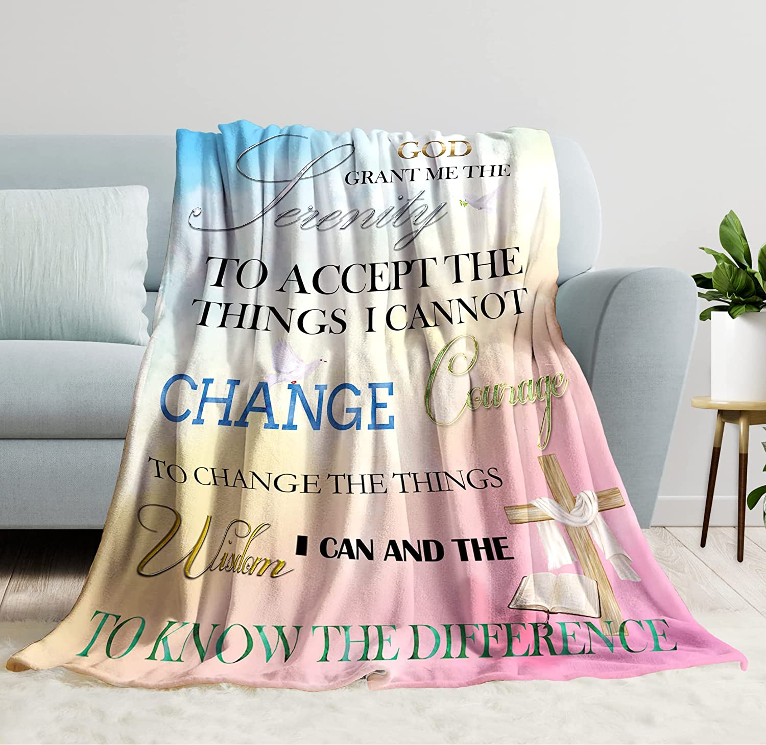 Inspirational Blanket Healing Thoughts Throw Blanket Christian Bible