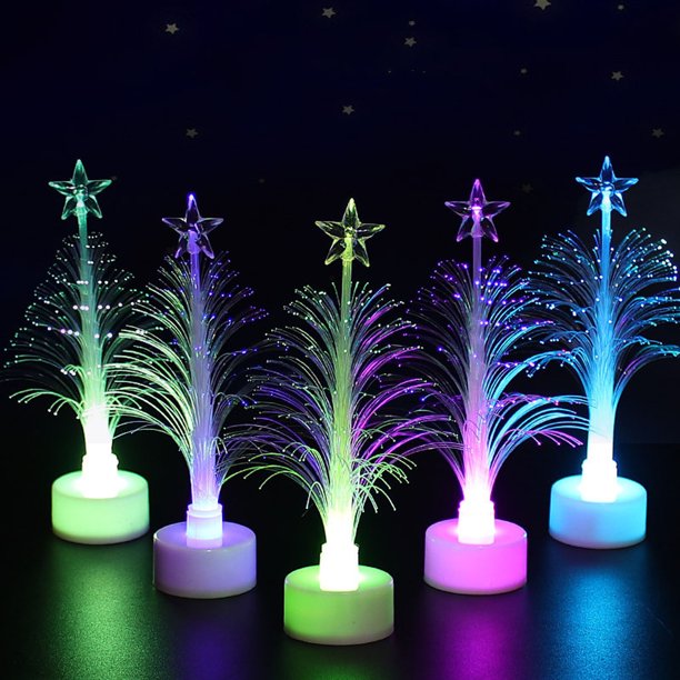 ¡Oferta Imperdible!, Mini árbol de Navidad con 7 colores cambiantes y luces LED de 4,7 pulgadas de alto para decoración de mesas y fiestas Akmoler