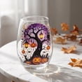 thumbnail image 5 of SLYNSHome Cute Ghost Pumpkin Print Stemless Wine Glass, Fall Themed Clear Tumbler Cup, Decorative Clear Glassware For Halloween Party Indoor Table Arrangement, 5 of 7