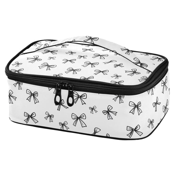 ALAZA Line Bows Lunch Box Insulated Cooler Tote Bag Reusable School Picnic Travel Office