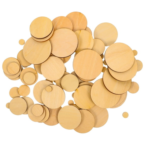 Raindrops Design Wood Round Cutouts Khaki Color 100 Pieces for Crafts and Projects