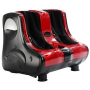 Costway Leg Massager Shiatsu Kneading Rolling Vibration Heating Foot Calf Red