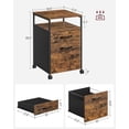 thumbnail image 3 of VASAGLE File Cabinet Mobile Filing Cabinet with Wheels 2 Drawers Open Shelf for Office Rustic Brown and Black, 3 of 9