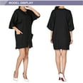 thumbnail image 2 of Toptie Barber Haircut Cape Apron Hair Grooming Smock Jacket with Pockets, Waterproof Nail SPA Salon Gown-Black, 2 of 7