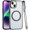 Black, variant on XPM for iPhone 14/13 (6.1") Phone Case, Transparent Back Hybrid Case - Magnetic Circle, Color Frame, Metal Buttons, MagSafe Compatible Cover for iPhone 14/ iPhone 13 (Clear)