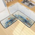 thumbnail image 7 of 2-Piece Kitchen Mat Set Non Slip Washable Floor Mats Decorative Rugs for Kitchen Sink Laundry Blue Crab and Shells, 7 of 7