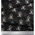 thumbnail image 2 of Soimoi Black Cotton Voile Fabric Women & Shopping Mall Modern Style Decor Fabric Printed Yard 42 Inch Wide, 2 of 3