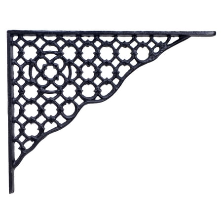 

Decorative Shelf Bracket - Ornate Lattice - Black Cast Iron - 11.625
