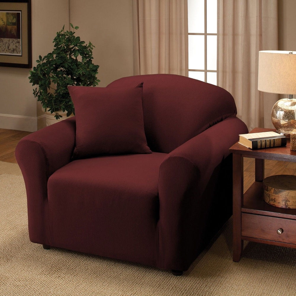 Ktaxon stretch sofa slipcover single seat cover couch covers wine red