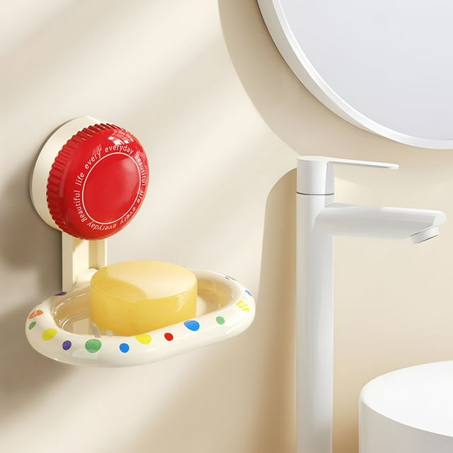 Sokhug Soap Box Wall-mounted Suction Cup Toilet Soap Box Household Non-perforated Shelf