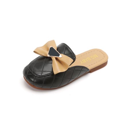 

Fangasis Girl s Slides Beach Mules Summer Flat Sandals Kids Flats Indoor Outdoor Casual Slip On Clogs Black 2Y