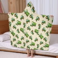 thumbnail image 5 of Cartoon Tractors Green Beige Pattern Hooded Bath Towel，60"x35" for Ages 3 To 12 Kids, Quick Dry Lightweight Soft Microfiber Hood Beach Towel Cover Up for Kids, 5 of 7