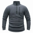 thumbnail image 2 of LMOIPLI Men's Fleece Warm Winter Solid Color Casual Pullover Stand-Up Collar 1/4 Zip Cargo Sweatshirts Workout Coat Dark Gray XL, 2 of 3