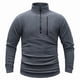 thumbnail image 1 of pstuiky Camisas para hombre de manga larga, Sudadera polar de manga larga con solapa y media cremallera para hombre, color liso Tops de hombre xl, 1 of 2