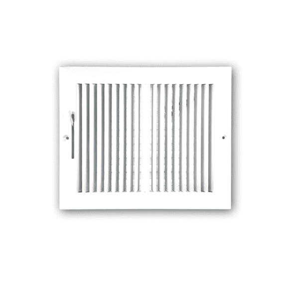 Two-Way Air Vent Register 10″x8″ with Adjustable Damper – Sidewall & Ceiling Grille, Powder-Coated Steel, High Airflow, Pre-Drilled Holes with Screws, Indoor Use