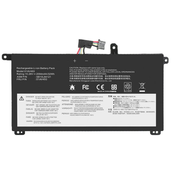 01AV493 00UR891 SB10L84122 Laptop Battery Replacement for Lenovo ThinkPad T570 T580 P51s P52s Series Notebook 00UR892 SB10L84123 00UR890 SB10L84121 4ICP6/38/65 4ICP6/38/64 15.28V 32Wh 2094mAh