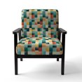 thumbnail image 4 of Designart "Orange And Green Popart Pop Culture Pixels I" Upholstered Striped Accent Chair and Modern & Contemporary Arm Chair - Multiple Color & Pattern, 4 of 7