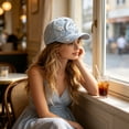 thumbnail image 6 of romoty Womens Crab & Marine Life Embroidered Baseball Cap Adjustable Outdoor Beach Sun Hat for Coastal Travel Summer Casual Outfit, 6 of 7