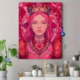 thumbnail image 4 of UXIEQU Pink Queen Mosaic Canvas Wall Decor 15.75x11.81 Inches, 4 of 8