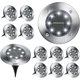 thumbnail image 1 of Luces de suelo, paquete de 12 luces LED solares para suelo, impermeables, blanco frío, 1 of 3