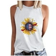 thumbnail image 2 of CFLVAEK 4th of July Tank Top for Women Funny Sunflower American Flag Print Shirts Casual Sleeveless Crewneck Independence Day Tank Tops S, 2 of 4