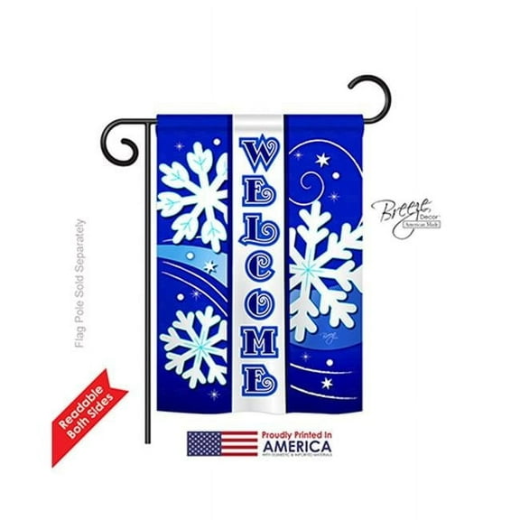 Winter Welcome Winter 2-Sided Impression Garden Flag - 13 x 18.5 in.
